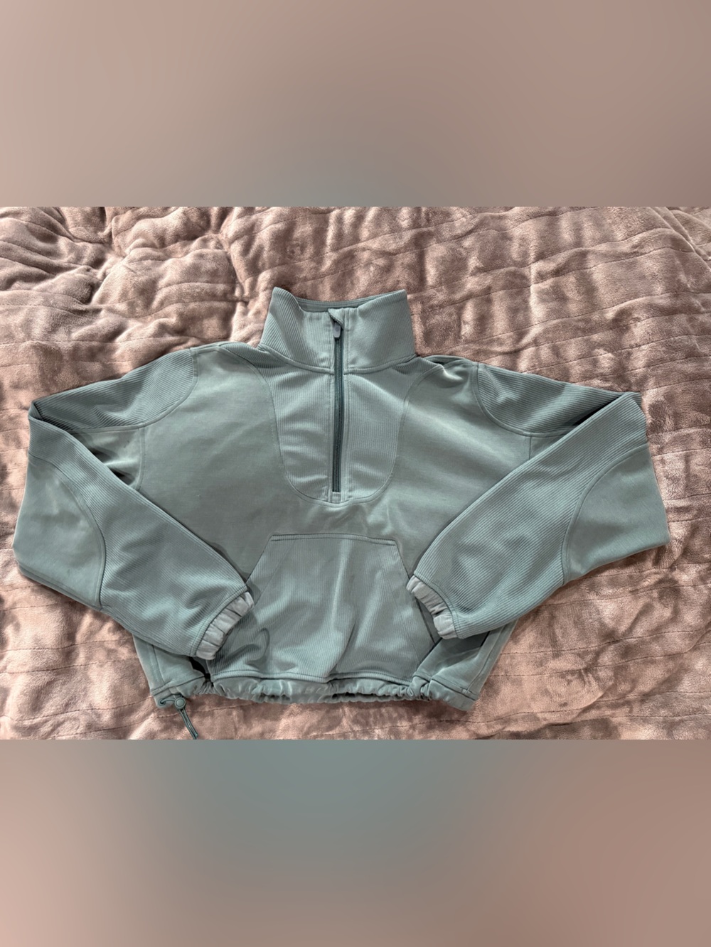 Lululemon brushed softstream ribbed Jasper half zip top size 4